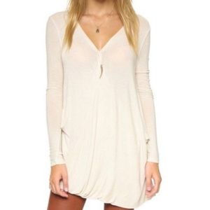 Free People Cream Color Wrap Shirt